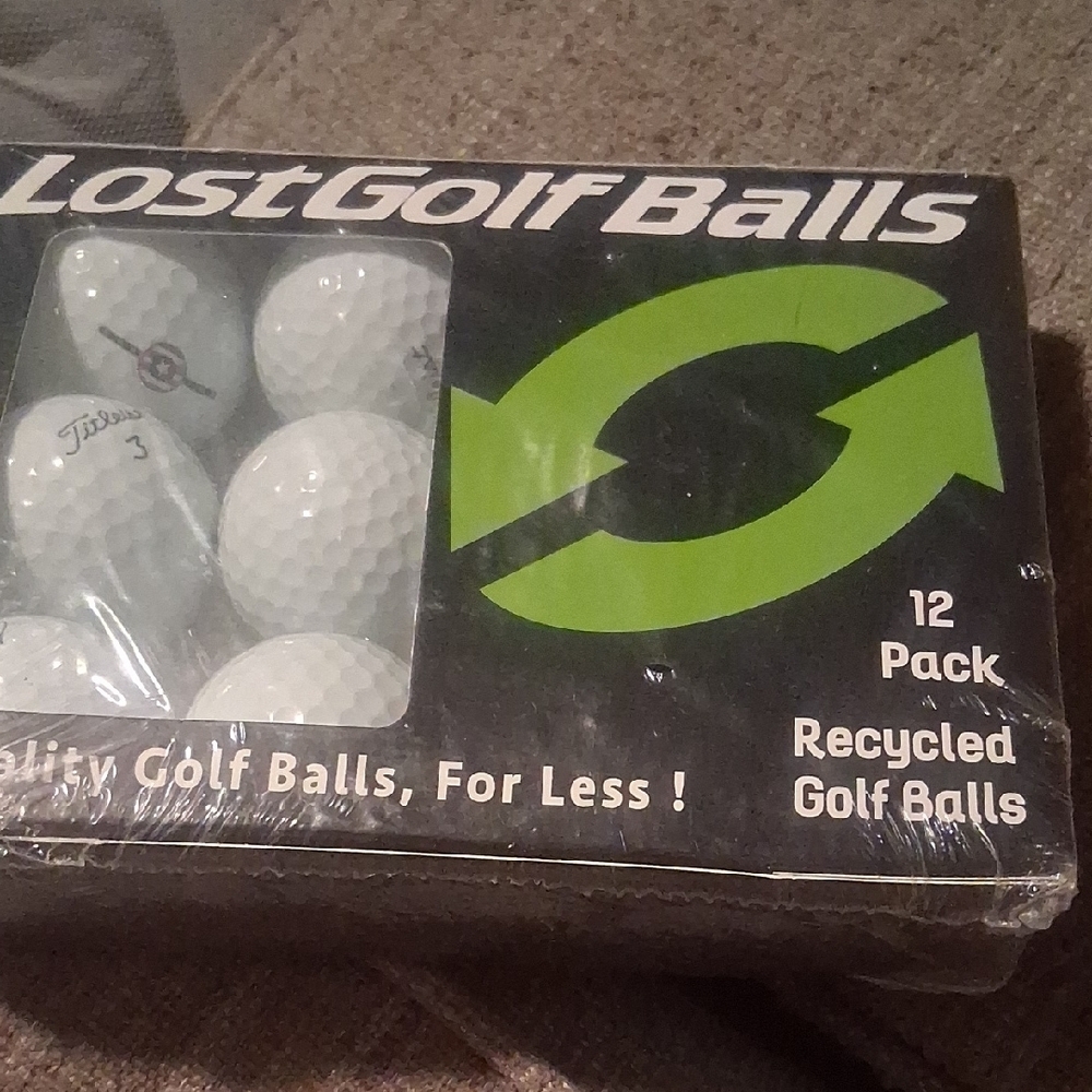 Lost Golf Balls Recycled Golf Balls 12-Pack Sealed Box - Picture 3 of 5